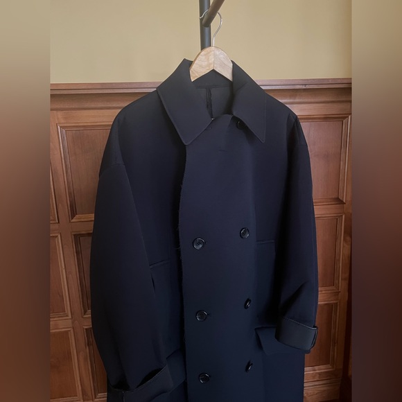 Toga Archives Coat Double-Breasted Neoprene Navy Size 10 US (40 French) - Picture 15 of 16